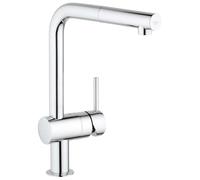 GROHE Mitigeur de cuisine Minta 32168000 – Bec en L pivotant 360°, douchette extractible – Chromé