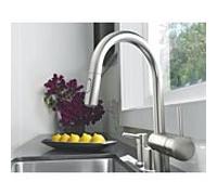 Grohe Minta mitigeur de cuisine 32321DC2 supersteel, douchette double extractible, bec en C