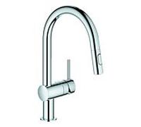 Grohe Minta mitigeur de cuisine avec douchette extractible, 2jet, bec en C, chromé