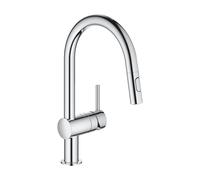 Grohe Minta mitigeur de cuisine avec douchette extractible, 2jet, bec en C, chromé