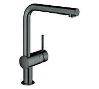 Grohe Minta mitigeur d'évier 30274A00 graphite dur, double jet extractible, bec en L