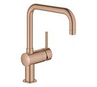 GROHE Mitigeur de cuisine Minta 32488DL0 – Bec en U orientable, saillie 223 mm – Warm Sunset brossé
