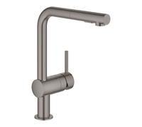Grohe Minta - Mitigeur d'évier avec douchette extractible, Hard Graphite brossé 30274AL0