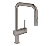 Grohe Minta - Mitigeur d'évier avec douchette extractible, Hard Graphite brossé 32322AL2