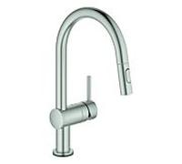 Grohe Minta Mitigeur d'évier monocommande 31358DC2 supersteel, électronique, double jet extractible