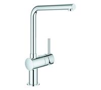 GROHE Minta Mitigeur monocommandé pour évier, saillie 210mm, bec en L, orientable, 31375000, Couleur: chrome