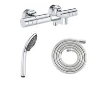 GROHE Mitigeur bain douche Precision Get avec douchette 3jets Vitalio Joy 110 Massage et flexible 200cm