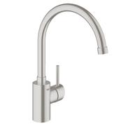 GROHE Concetto Mitigeur monocommandé pour évier, saillie 224mm, haut, orientable, 32661DC3, Couleur: acier super