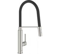 GROHE Mitigeur d'évier Feel 31489DC0 – Monocommande, bec extractible 2 jets, Supersteel