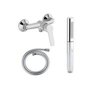 -Grohe - Mitigeur douche Aimé + Douchette Shift Ellipse + Flexible douche Silverflex