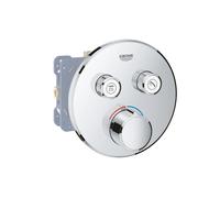 Grohe - Mitigeur douche encastré Grohtherm, rond 2 sorties et corps d'encastrement Rapido Smartbox