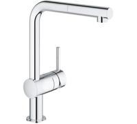 GROHE Mitigeur de cuisine Minta 32168000 – Bec en L pivotant 360°, douchette extractible – Chromé