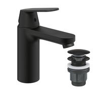 GROHE Mitigeur lavabo Quick Fix Get monocommande taille M noir mat avec bonde clic-clac