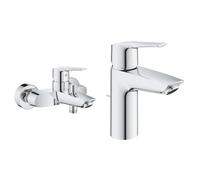 GROHE Mitigeur monocommande Bain/Douche Start avec inverseur, robinet avec mousseur économique & QUICKFIX Start Robinet de salle de bains lavabo, mousseur économie d'eau