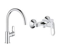 Grohe Mitigeur Monocommande Evier Bec C Bauloop 31368001 (Import Allemagne) Chromé & Mitigeur monocommande Douche BauLoop 23340000
