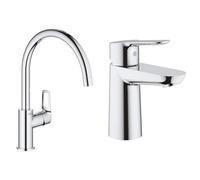 Grohe Mitigeur Monocommande Evier Bec C Bauloop 31368001 (Import Allemagne) Chromé & Mitigeur monocommande Lavabo Taille S BauEdge 23330000