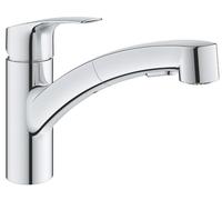 Grohe Mitigeur monocommandé pour évier Eurosmart AL plat extractible double douchette chromé