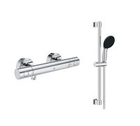 Grohe - Mitigeur thermostatique douche Grohtherm 800 + barre de douche + porte savon + douchette Tempesta