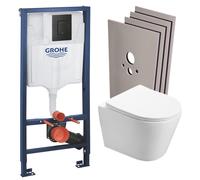 Grohe - Pack Bati-support+WC suspendu sans bride+abattant frein de chute+Set de montage (RapidSL-Infinitio-KF0-sabo)