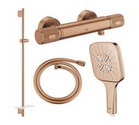 GROHE Pack douche avec mitigeur + douchette + barre de douche + flexible - Warm Sunset brossé