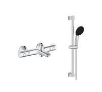 GROHE Pack Mitigeur thermostatique Bain Douche + pommeau de Douche + Barre de Douche + Flexible Grotherm 800 et Tempesta