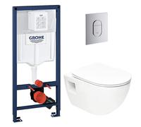 Grohe - Pack Rapid sl+ plaque arena chrome+ Fixations murales + set d'isolation phonique + WC suspendu (ArenaProject)
