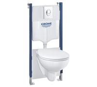 GROHE Pack Solido 5 en 1 : Rapid SL, plaque de wc rimless Bau Ceramic, équerres et set d'isolation 39419000