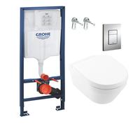 Grohe - Pack WC Bâti Rapid SL + Cuvette Villeroy&Boch Architectura sans bride fixations invisibles (Architectura2Perfect-1)