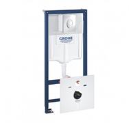 Grohe Pack WC Bâti-support Rapid SL + Plaque de Commande Skate Air Chrome + Fixations + Set d'isolation (38528001-2)