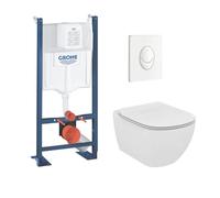 Grohe - Pack WC Rapid SL autoportant + cuvette Ideal Standard T354601 + plaque Skate Air blanche (ProjectTesi-3)