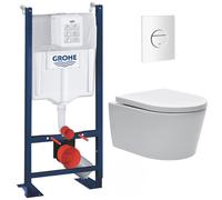 Grohe - Pack WC Rapid SL autoportant + WC sans bride SAT, fixations cachées + Plaque Nova