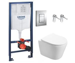 Grohe - Pack WC suspendu complet avec bâti-support Grohe et WC Swiss Aqua Technologies Infinitio, 48 cm, sans bride