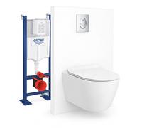 Grohe - Pack WC suspendu complet, bâti-support GROHE Rapid SL autoportant, cuvette PixeL Vortex, abattant SoftClose et plaque