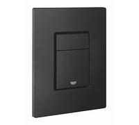 GROHE Plaque de commande WC Even, (Économie d'eau, Double touche interrompable pour clapet pneumatique AV1, facile à installer),156 x 197 mm, Phantom Black, 38966KF0