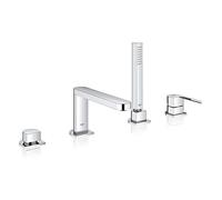 GROHE Plus, mitigeur bain 4 trous, vidage à tirette, 3 types de jet | Mitigeur monocommande avec cartouche céramique de haute qualité (chrome, 29307003)