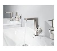 GROHE Plus Mitigeur monocommandé pour lavabo, M-Size, saillie 120mm, orientable, vidage à tirette, 23871DC3, Couleur: acier super