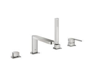 GROHE Plus partie apparente combinaison pour bord de baignoire 4 trous avec inverseur in ec de baignoire, douchette à main et flexible de douche 200cm supersteel 29307DC3