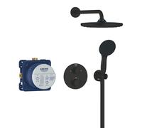 Grohe Precision ensemble de douche pluie encastré - thermostatique - douche de tête Ø 25 cm - douchette 2 jets - noir mat 348832430