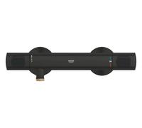 GROHE Precision Flow - Mitigeur de Douche Thermostatique, Montage Mural (Sécurité à 38°C, Limiteur à 43°C, Technologie Eco pour Réduire la Consommation d’Eau et d’Énergie), Noir Mat, 348402430
