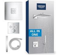 Grohe Vitalio SmartActive - Set de douche avec thermostat encastré, 31x31 cm, 2 jets, chrome 34875000