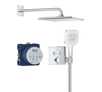 Grohe Precision SmartControl - Set de douche avec thermostat encastré, 31x31 cm, 3 jets, chrome 34876000