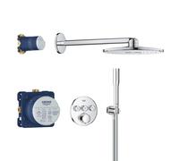 Grohe - Precision SmartControl Set de douche encastrée avec façade thermostatique + Douche de tête 2 jets + Douchette (G34874000)