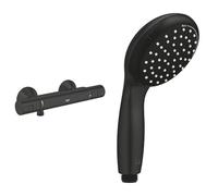 GROHE Precision Start Mitigeur Thermostatique Douche, Economie d'eau & QUICKFIX Vitalio Start 100, Pommeau de Douche 10cm 2 jets (Pluie/Stimulant), Economie d'eau, Procédé