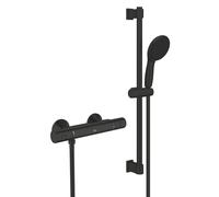 Grohe Precision Start Mitigeur thermostatique pour douche, avec ensembles de douche 600mm, 345972431, Couleur: Noir mat
