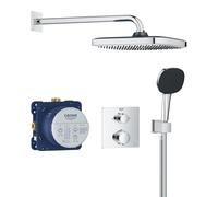 GROHE Precision Thermostatique, Ensemble de Douche Encastré 2 sorties, Douche de Tête Vitalio Comfort 250, Douchette Vitalio Comfort 110 2 jets, Flexible 1,5 m, Chromé, 34882000
