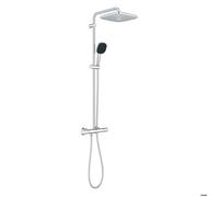Grohe - Quickfix Colonne de douche thermostatique XXL Cube 250 + Douchette 2 jets, Chrome (26696022)