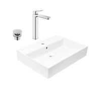 Grohe - QUICKFIX DICE mitigeur lavabo à poser, taille XL + lavabo Swiss Aqua Technologies 60,5x46,5 cm (BA3-G1018920000-05)