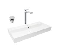 Grohe - QUICKFIX DICE mitigeur lavabo, taille XL + Lavabo Swiss Aqua Technologies 100,4x46,5 cm (BA3-G1018920000-06)