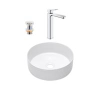 Grohe - QUICKFIX DICE mitigeur lavabo, taille XL + vasque à poser Swiss Aqua Technologies 36x36x12 cm (BA3-G1018920000-02)