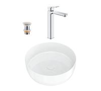 Grohe - QUICKFIX DICE mitigeur lavabo, taille XL + vasque à poser Swiss Aqua Technologies 39x39x12 cm (BA3-G1018920000-03)